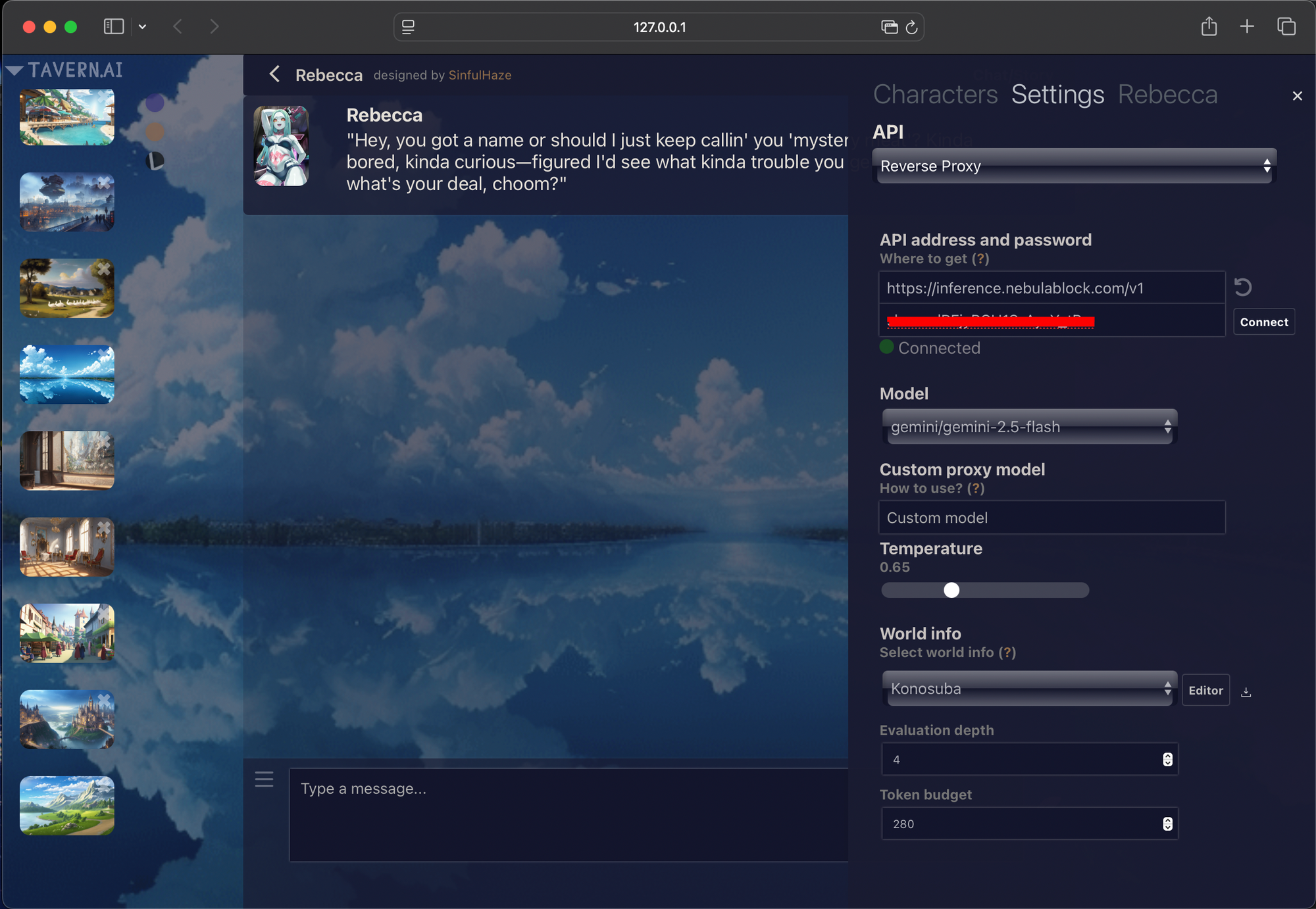 Custom AI Roleplay in TavernAI Using Nebula Block’s Free API